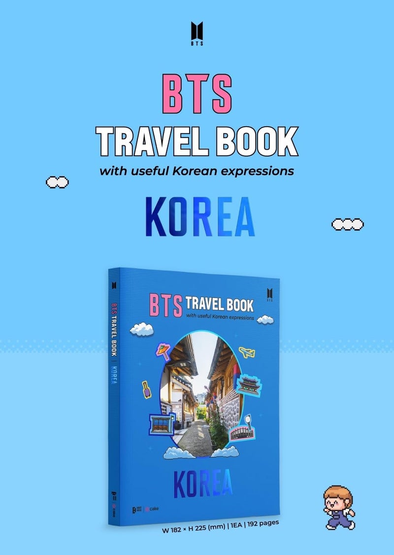CAKE BTS Travel Book Global Edition with Useful Korean Expressions - Official BTS Merch, Special South Korea Trip Guide Inspired by BTS, Gift Idea for Army - Image 2